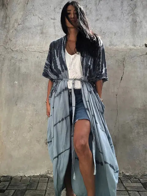 Kimono de Playa Cover Up Estampado - High Trend Coture