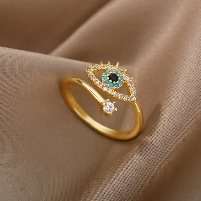 Turkish Blue Evil Eye Rings - High Trend Coture