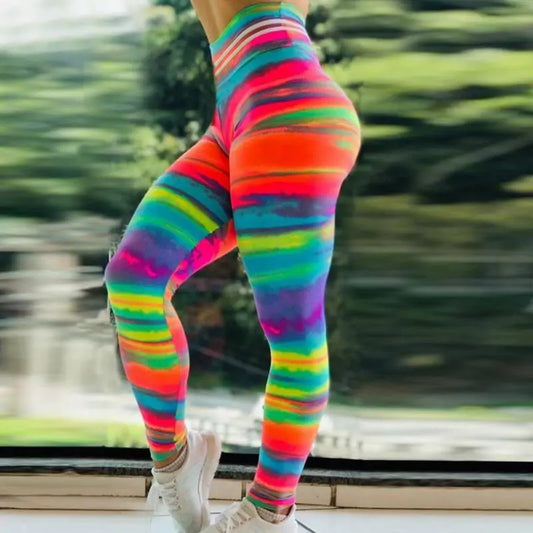 Leggings Multicolor Raimbow Cintura Alta Push Up - High Trend Coture