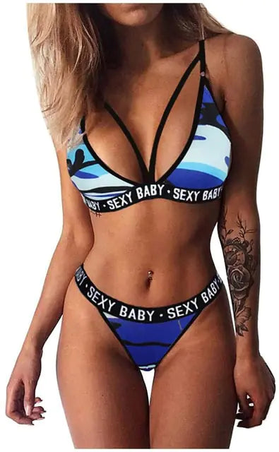 Bikini con Tiras Cruzadas Elásticas - High Trend Coture