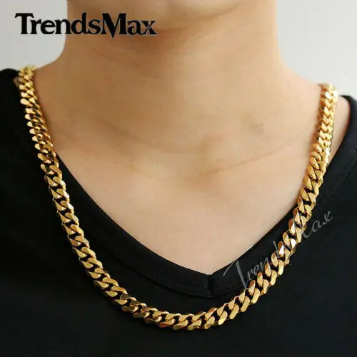 Hip Hop Stainless Steel Curb Cuban Link Necklace - High Trend Coture