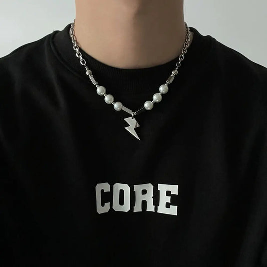 Stainless Steel Chain Pearl Necklace - High Trend Coture