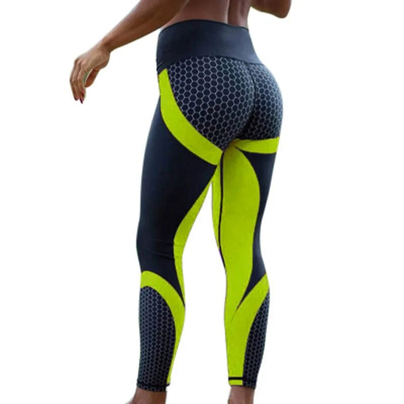Leggings con Estampado de Panal de Abeja - High Trend Coture