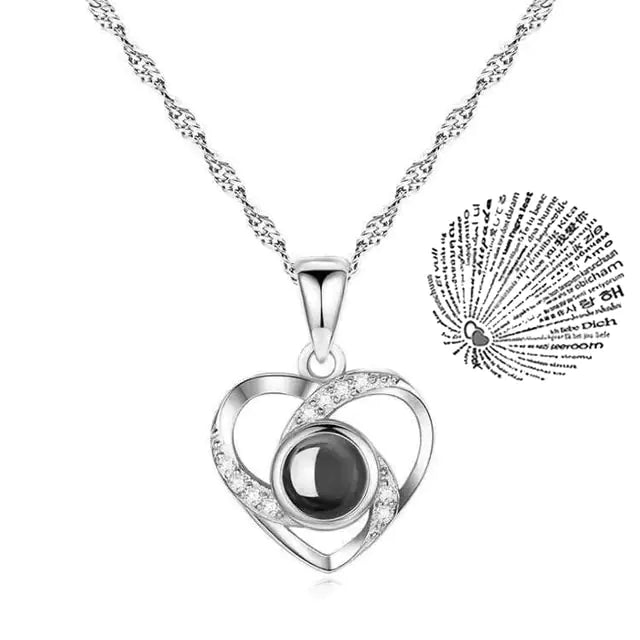 Projection Necklace 100 Languages I Love You Pendant Jewelry - High Trend Coture