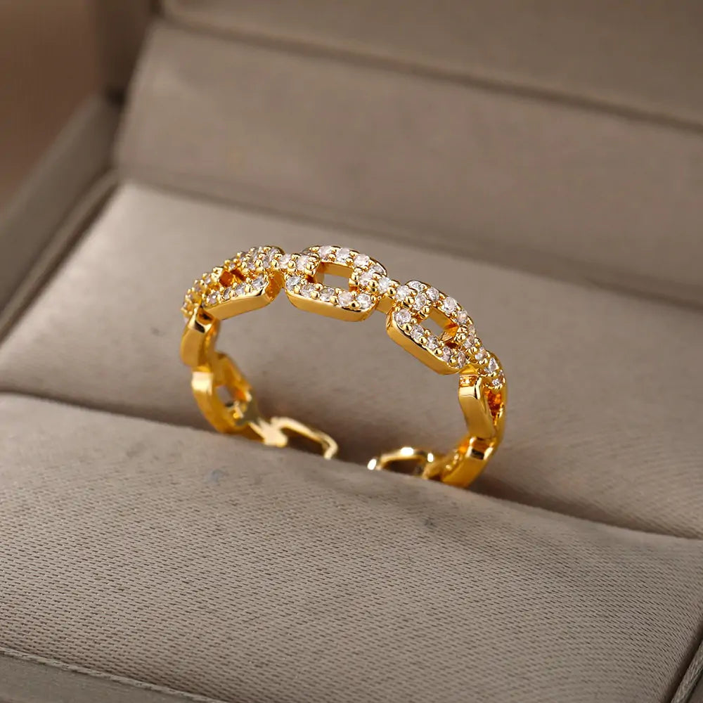 Classic Twist Chain Open Rings - High Trend Coture