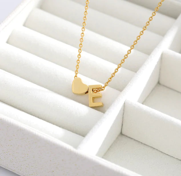 Letter Heart Initial Necklaces - High Trend Coture