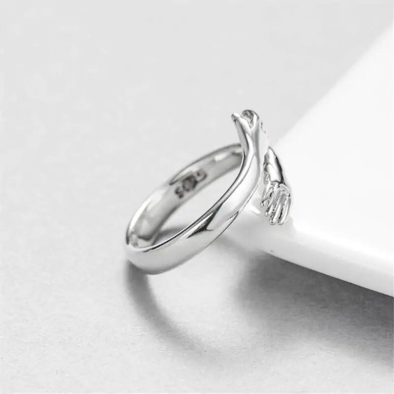 Personality Silver Plated Love Hug Rings - High Trend Coture