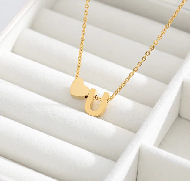 Letter Heart Initial Necklaces - High Trend Coture