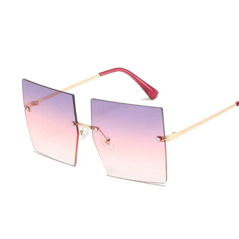 Oversized Rimless Square Sunglasses - High Trend Coture