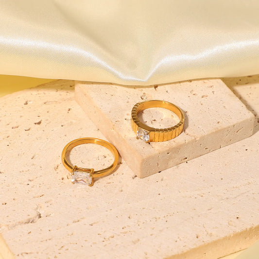 Stacking 18k Gold Rings - High Trend Coture