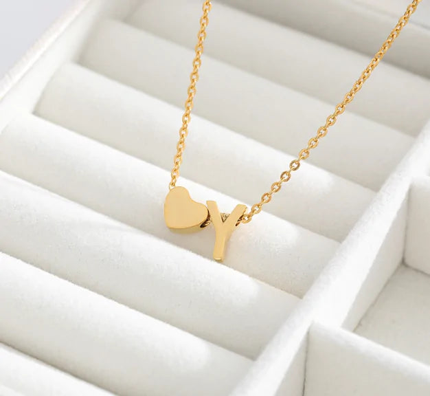 Letter Heart Initial Necklaces - High Trend Coture