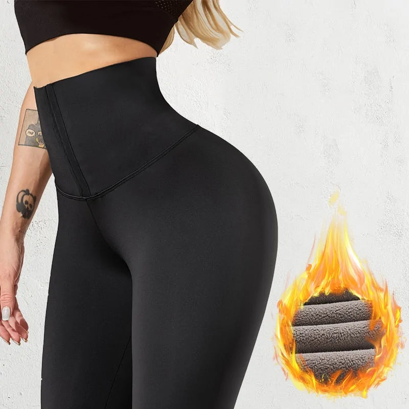 Leggings Térmicos con Control de Abdomen Cintura Alta Push Up - High Trend Coture