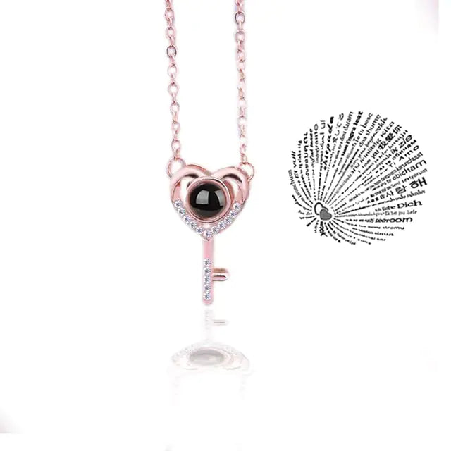 Projection Necklace 100 Languages I Love You Pendant Jewelry - High Trend Coture