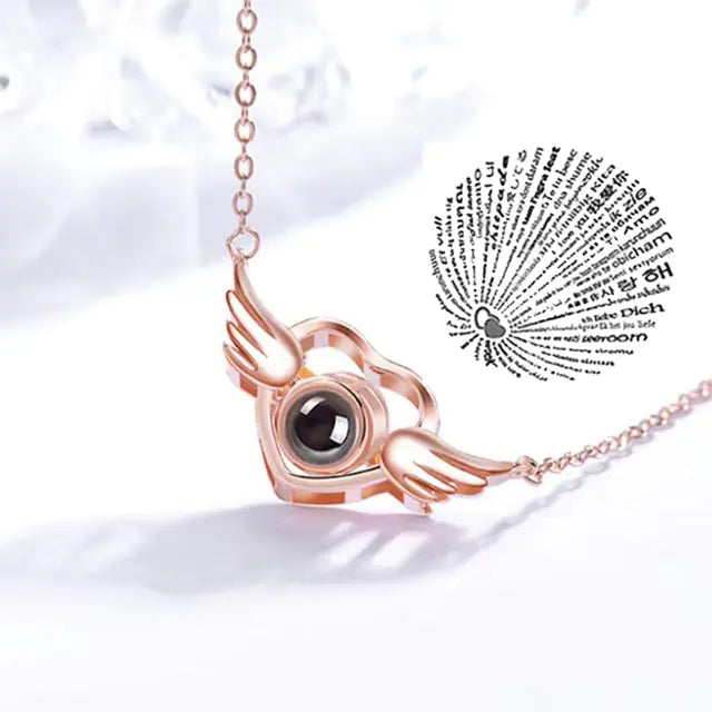 Projection Necklace 100 Languages I Love You Pendant Jewelry - High Trend Coture