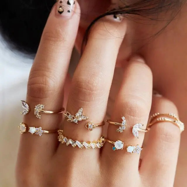 Geometric Infinity Rings Set - High Trend Coture
