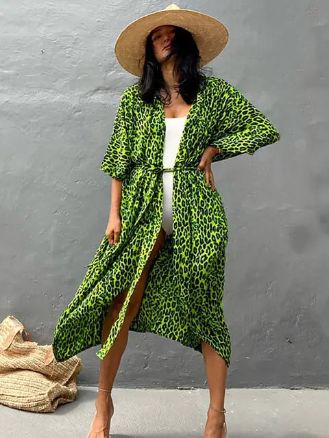 Kimono de Playa Cover Up Estampado - High Trend Coture