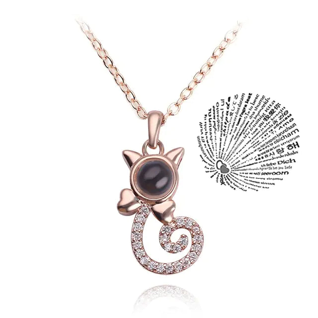 Projection Necklace 100 Languages I Love You Pendant Jewelry - High Trend Coture