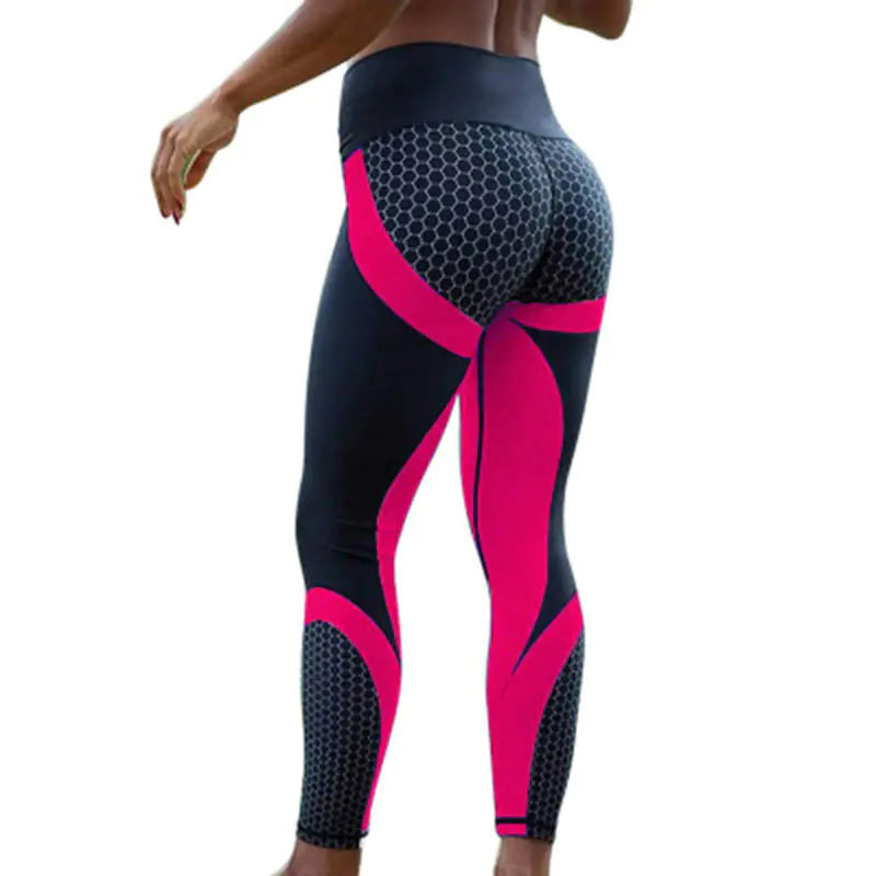 Leggings con Estampado de Panal de Abeja - High Trend Coture