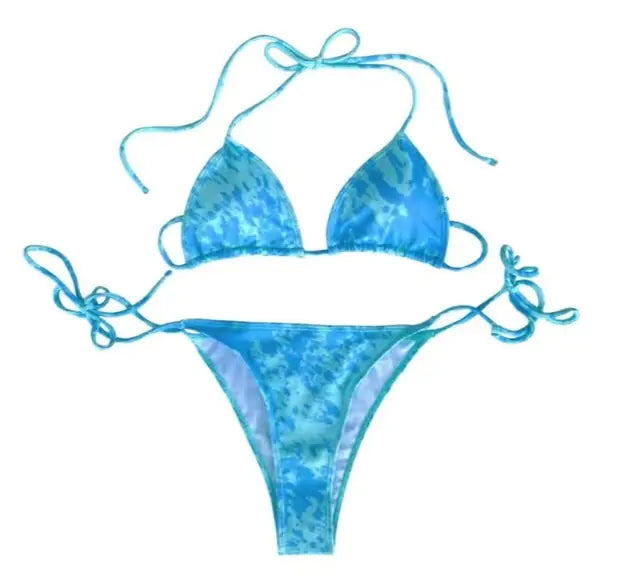 Bikini de Cuello Redondo dos Piezas Tie Dye - High Trend Coture