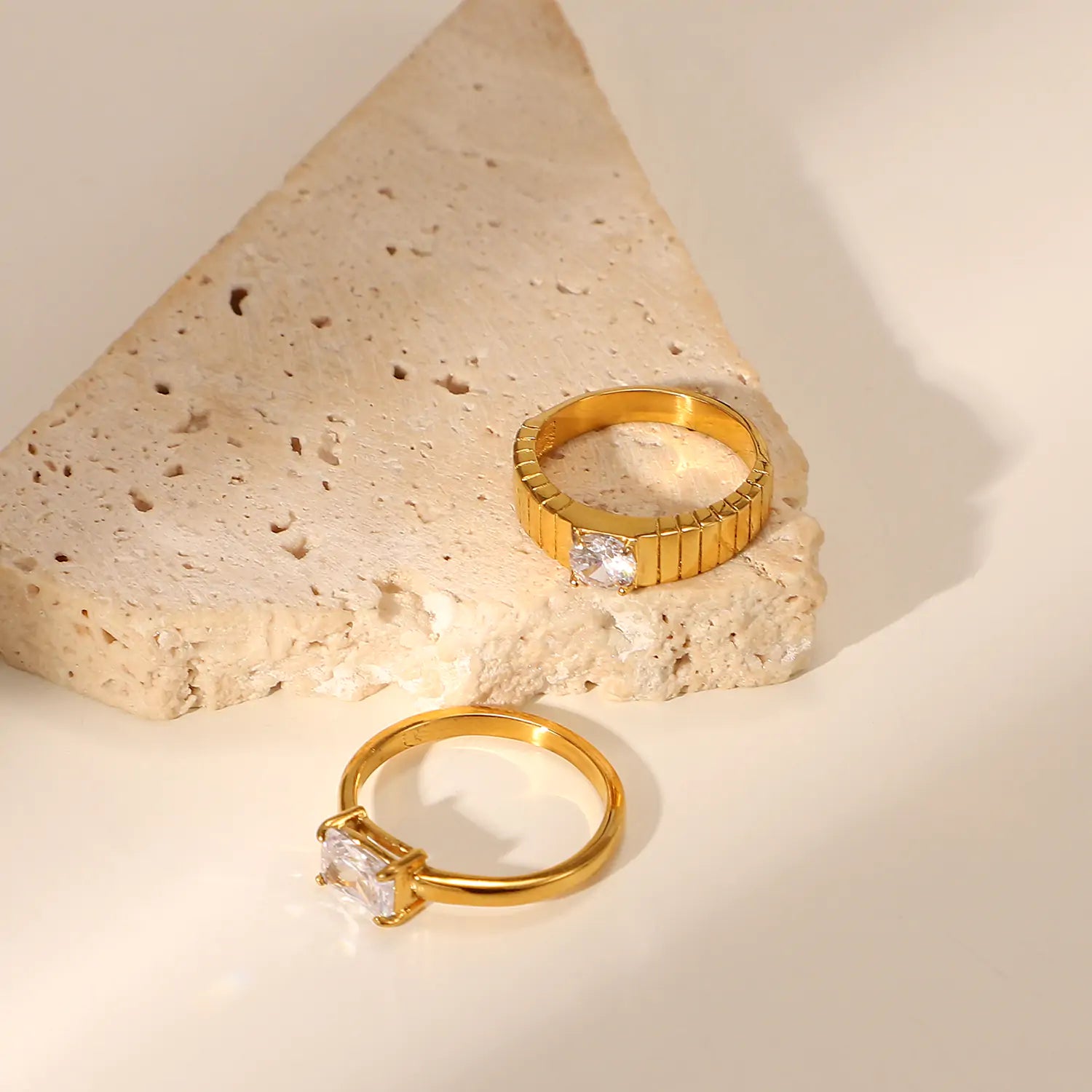 Stacking 18k Gold Rings - High Trend Coture