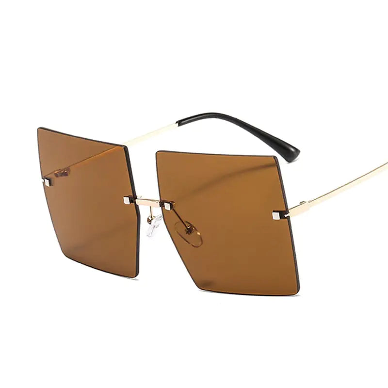 Oversized Rimless Square Sunglasses - High Trend Coture