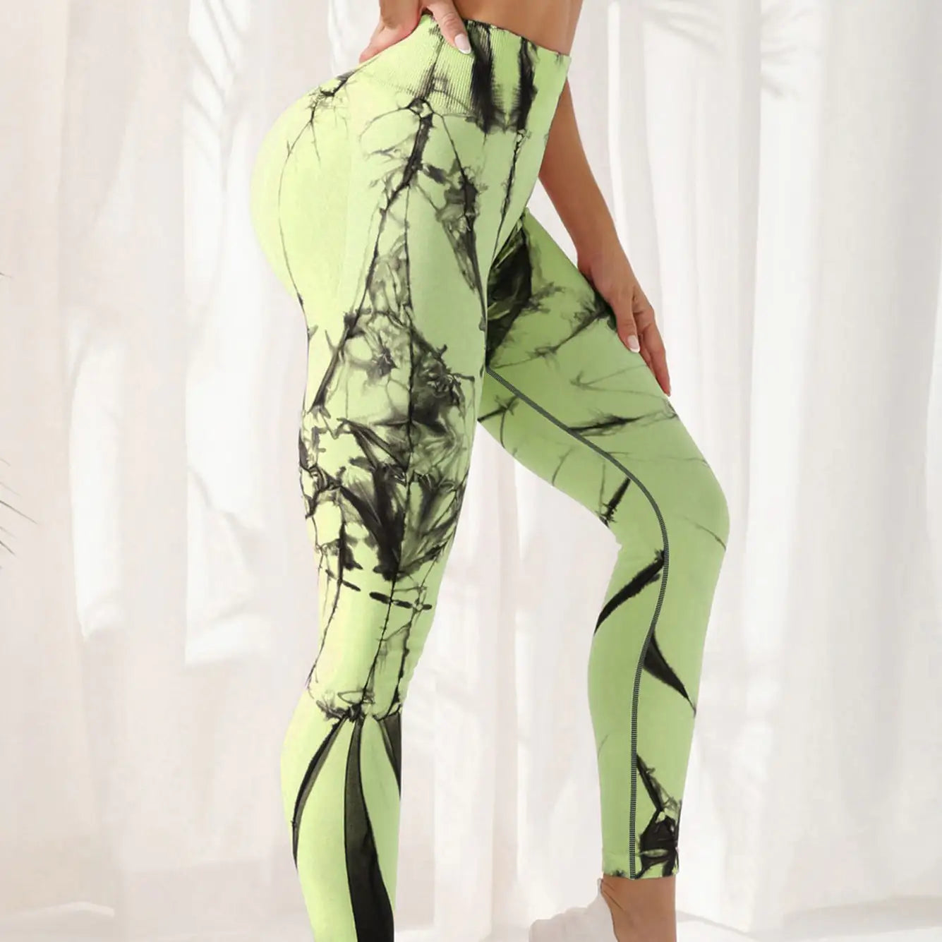 Leggings de Yoga Tie-Dye de Cintura Alta - High Trend Coture