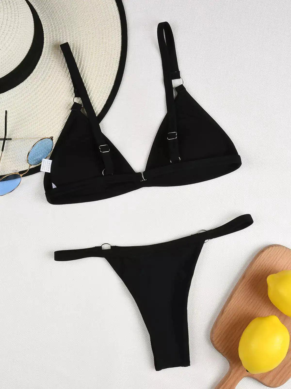 Bikini de Dos Piezas Liso de Color Solido - High Trend Coture
