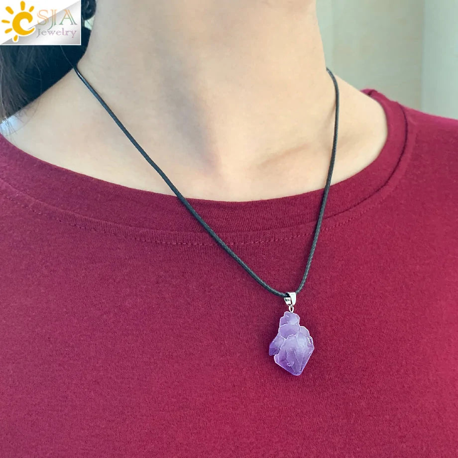 Irregular Natural Healing Stone Necklace Pendants - High Trend Coture