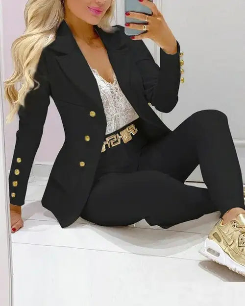 Traje de chaqueta blazer y pantalón oficina mujer - High Trend Coture