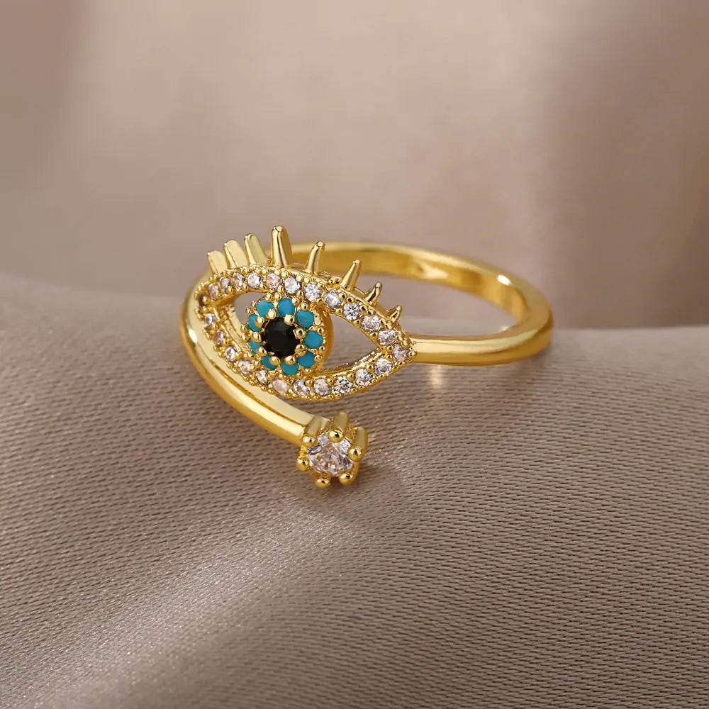 Turkish Blue Evil Eye Rings - High Trend Coture
