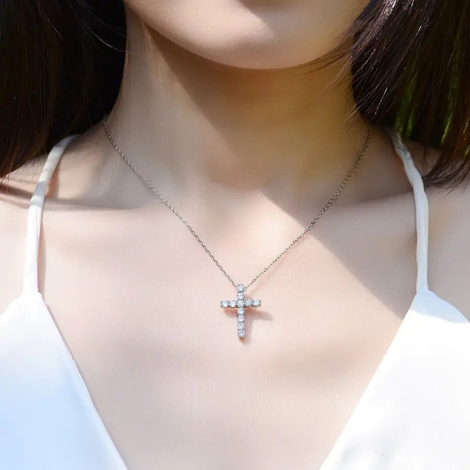 Moissanite Cross Pendants For Women - High Trend Coture