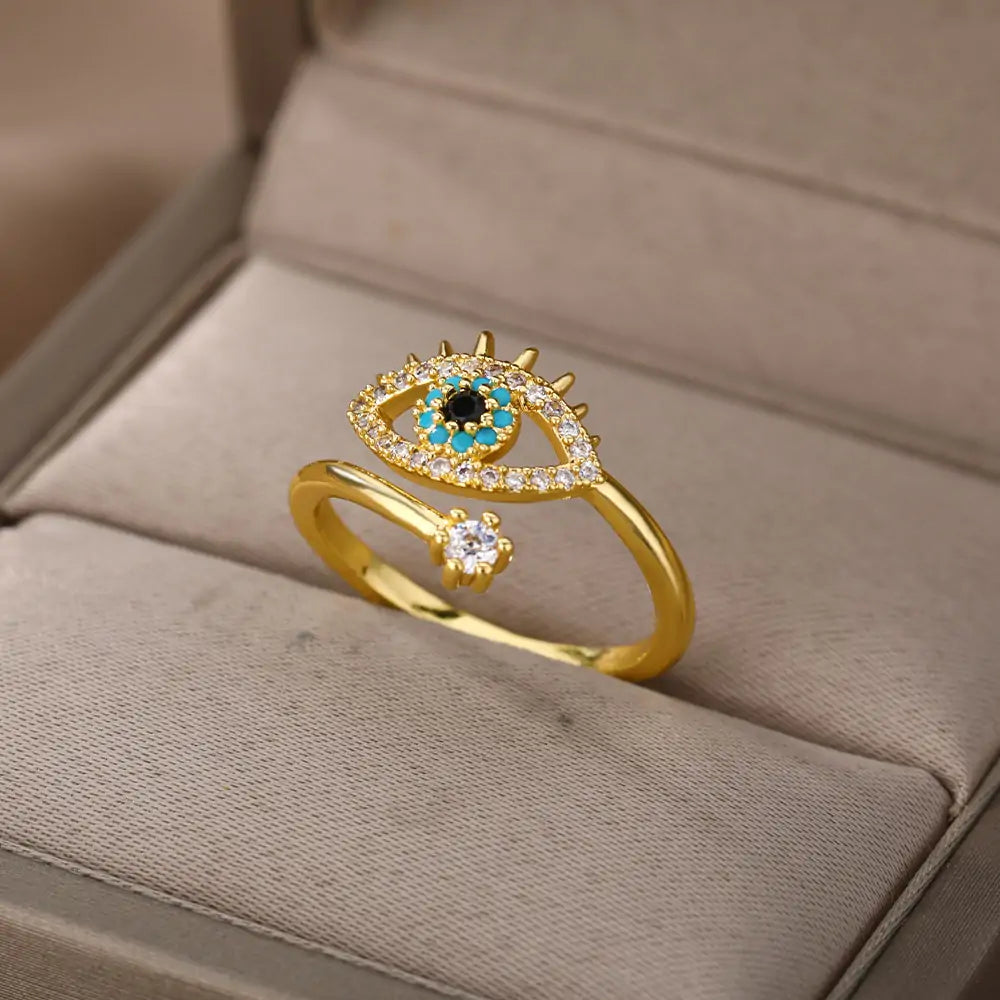 Turkish Blue Evil Eye Rings - High Trend Coture