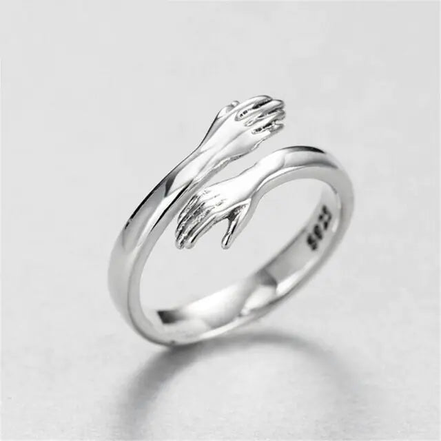 Personality Silver Plated Love Hug Rings - High Trend Coture
