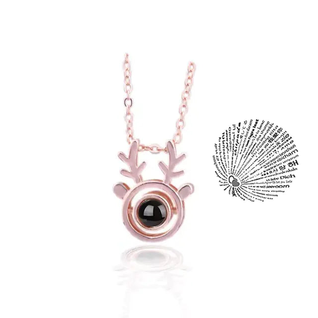 Projection Necklace 100 Languages I Love You Pendant Jewelry - High Trend Coture