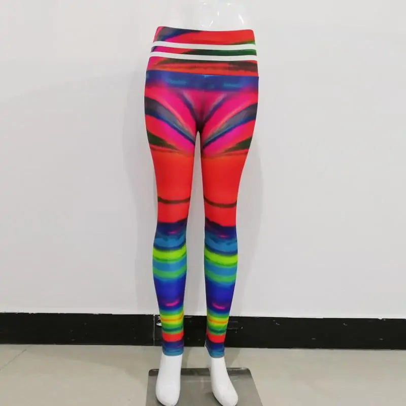 Leggings Multicolor Raimbow Cintura Alta Push Up - High Trend Coture