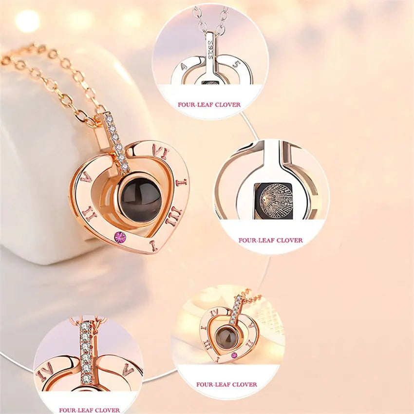 Projection Necklace 100 Languages I Love You Pendant Jewelry - High Trend Coture