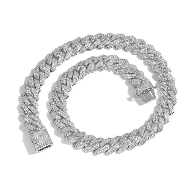 Gold Plated Iced Out Chain for Men and Women Cuban Chain Necklace - High Trend Coture