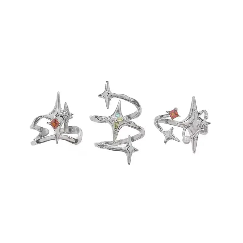 Delicate Zircon Red Square Crystal Rings - High Trend Coture
