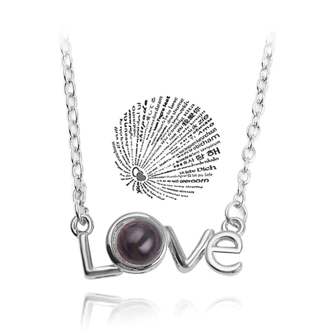 Projection Necklace 100 Languages I Love You Pendant Jewelry - High Trend Coture