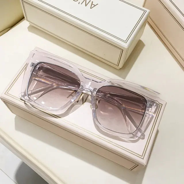 Rectangle Big Frame Cat Eye Sunglasses - High Trend Coture