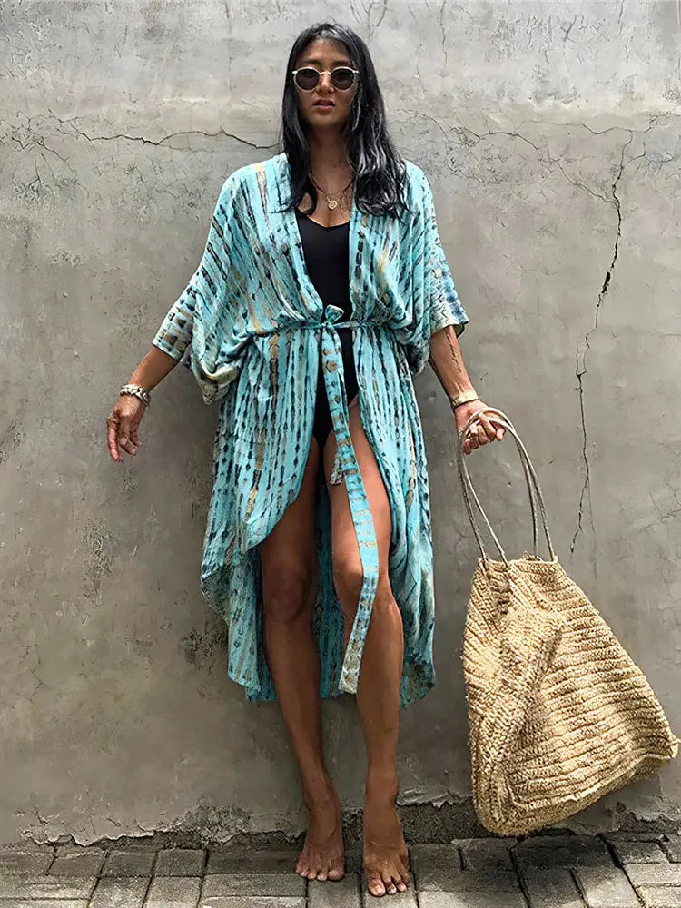 Kimono de Playa Cover Up Estampado - High Trend Coture