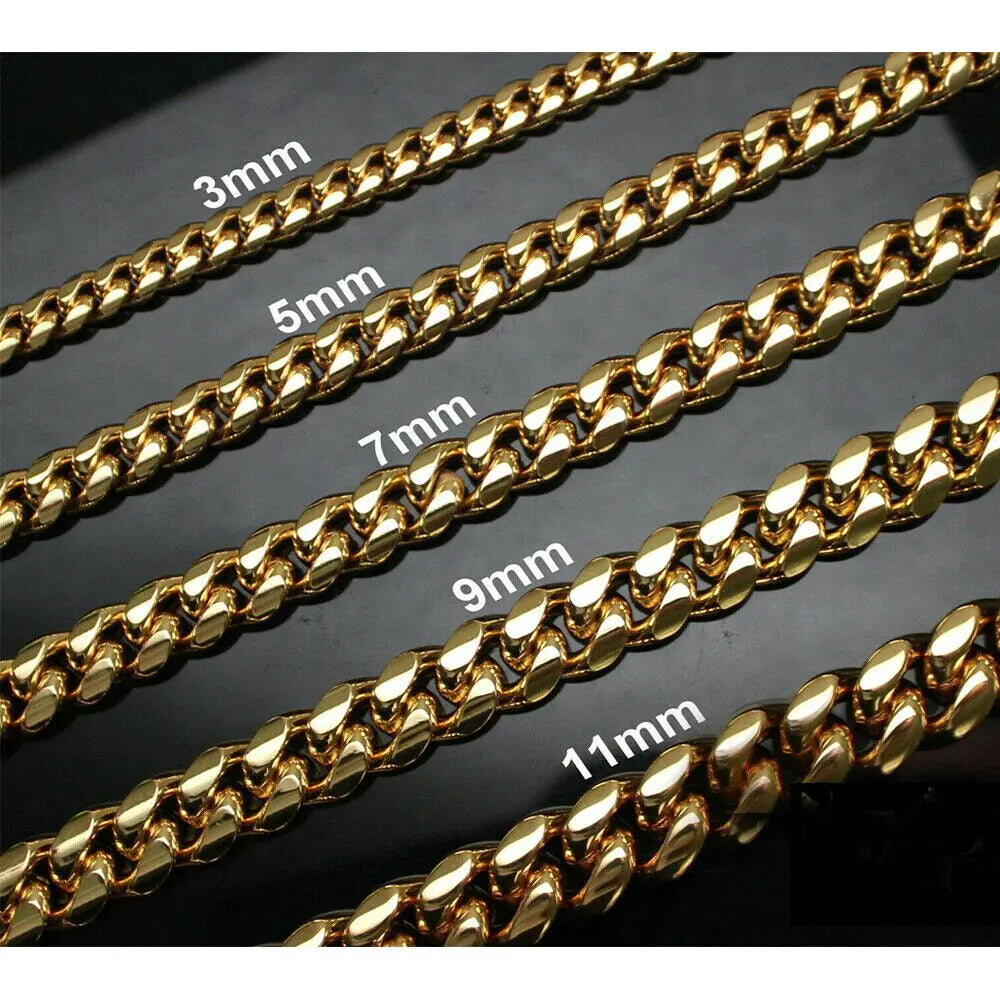 Hip Hop Stainless Steel Curb Cuban Link Necklace - High Trend Coture