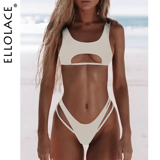 Bikini Bralette con Aberturas en Top y Braguita - High Trend Coture