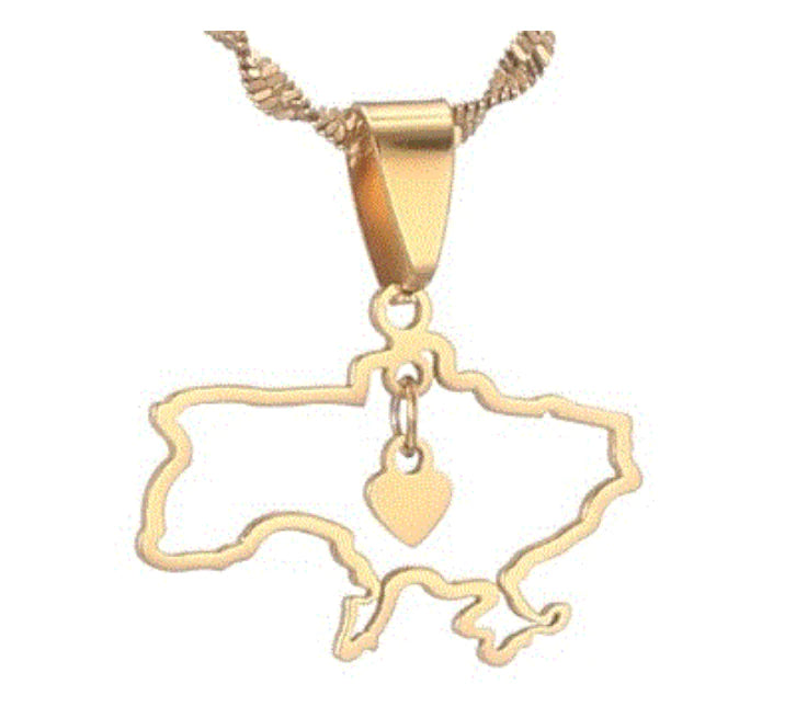Necklace with Ukrainian Flag Pendant - High Trend Coture