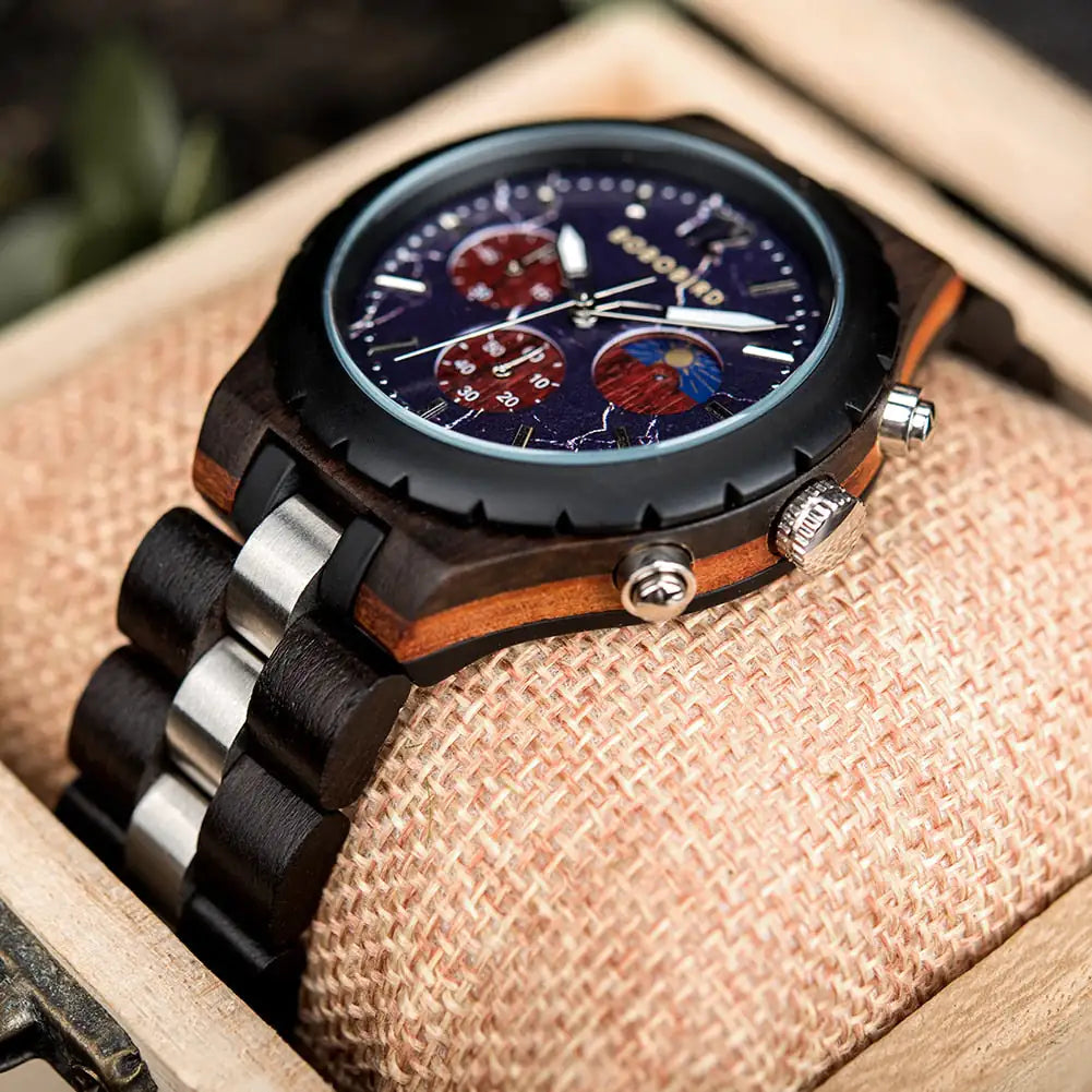 Luxury Wooden Chronograph Watch for Men - High Trend Coture