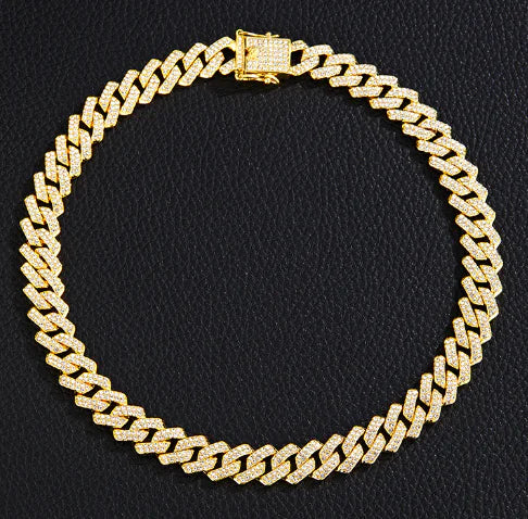 Gold Plated Iced Out Chain for Men and Women Cuban Chain Necklace - High Trend Coture