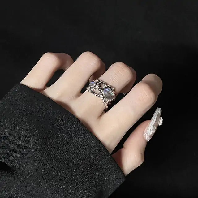 Crystal Opal Star Open Rings - High Trend Coture