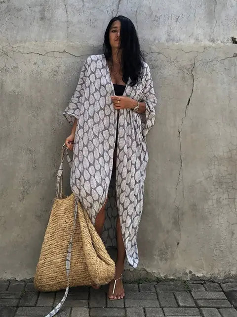 Kimono de Playa Cover Up Estampado - High Trend Coture