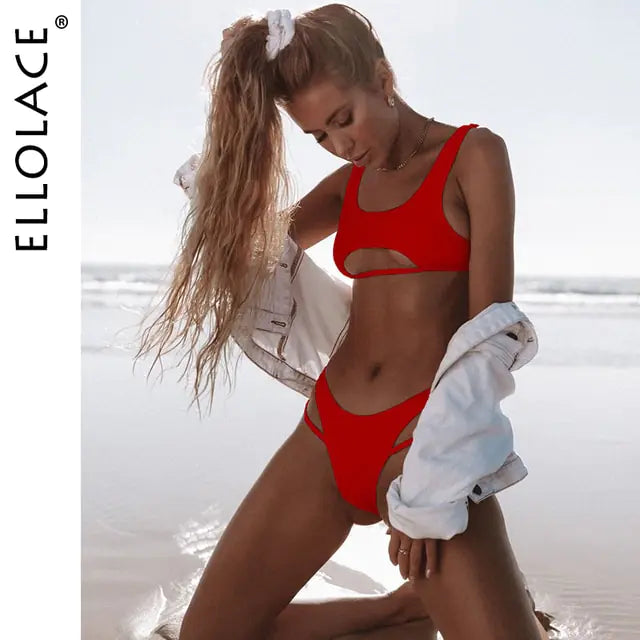 Bikini Bralette con Aberturas en Top y Braguita - High Trend Coture