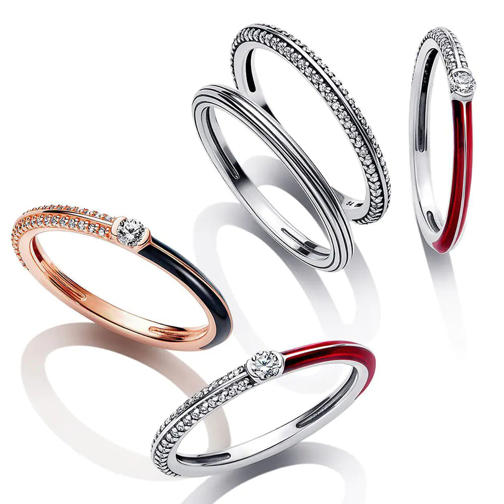 Celestial Blue Sparkling Moon And Sun Rings - High Trend Coture